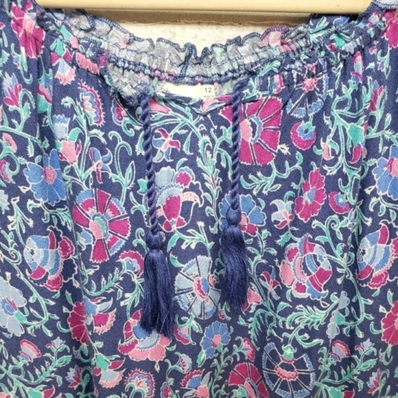 MUDD Boho Floral Open Shoulder Top Size 12 - Picture 4 of 7